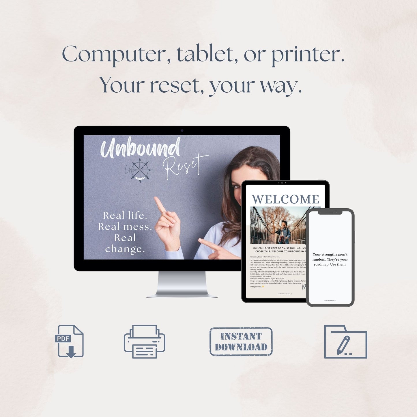 The Unbound Reset: 12-Week Life Transformation Program for Women | Digital Wellness Workbook | Self-Development Course